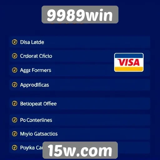 Metodos de pagamento disponíveis no 9989win